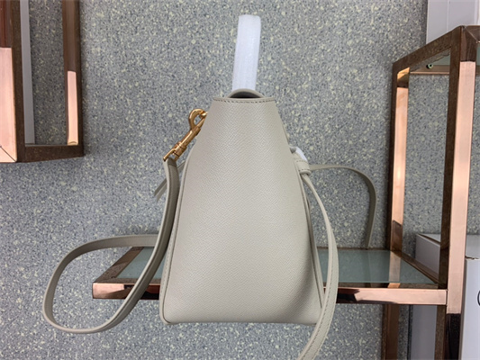 Ce**e micro belt bag in cream grained calfskin