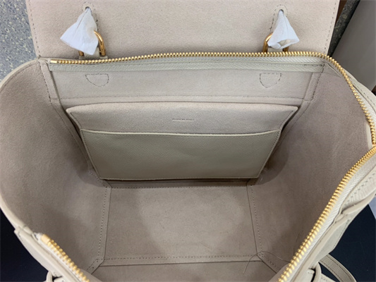 Ce**e micro belt bag in cream grained calfskin