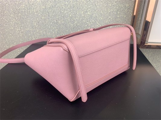 Ce**e micro belt bag in pink grained calfskin