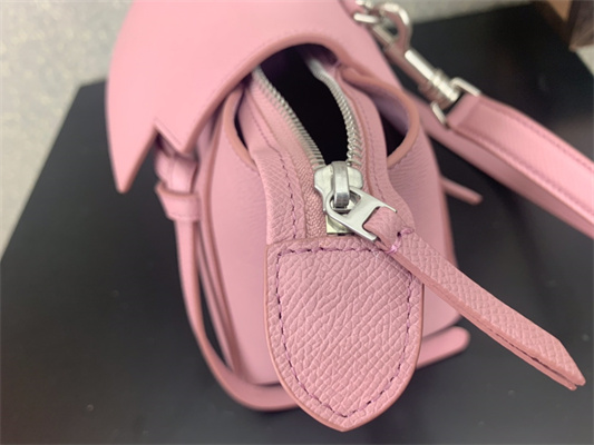 Ce**e micro belt bag in pink grained calfskin