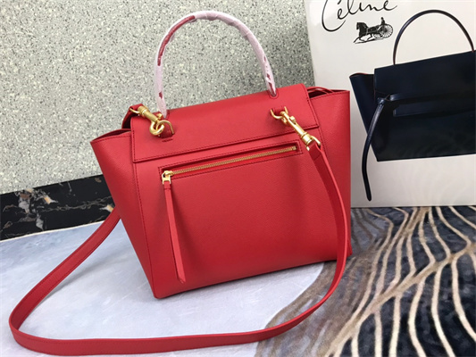 Ce**e micro belt bag in red grained calfskin