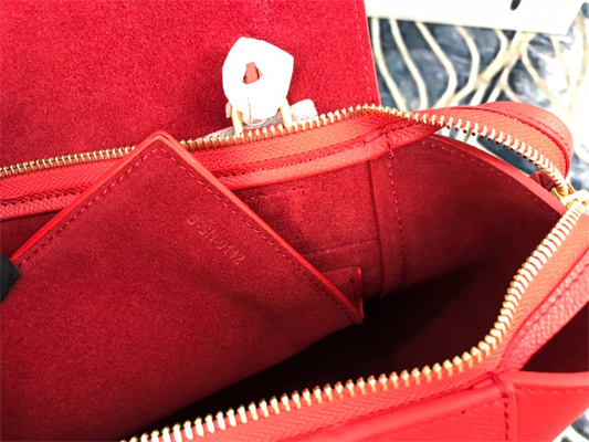 Ce**e micro belt bag in red grained calfskin