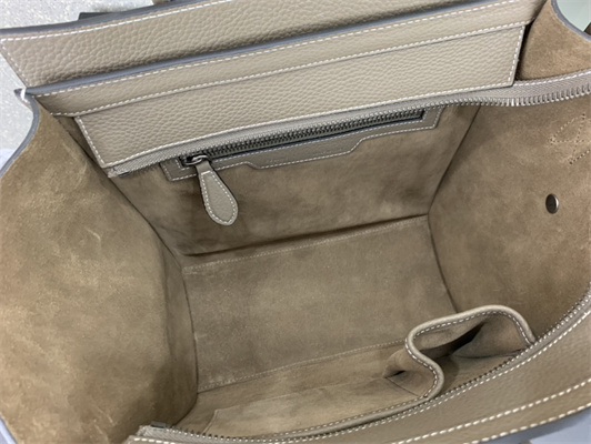 Ce**e micro luggage bag in souris drummed calfskin silver tone metal