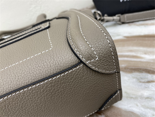 Ce**e nano luggage bag in souris drummed calfskin silver tone metal