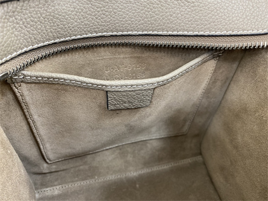 Ce**e nano luggage bag in souris drummed calfskin silver tone metal