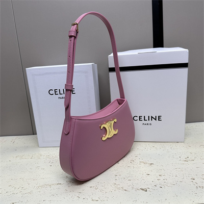 Ce**e medium tilly bag in shiny calfskin pink