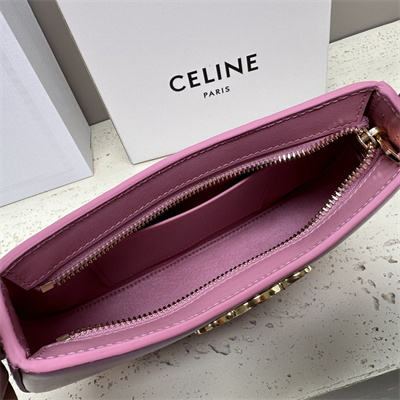 Ce**e medium tilly bag in shiny calfskin pink