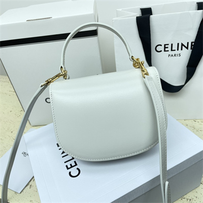 Ce**e mini besace clea in shiny calfskin white