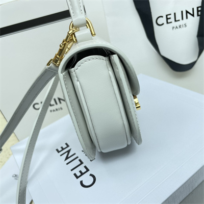 Ce**e mini besace clea in shiny calfskin white
