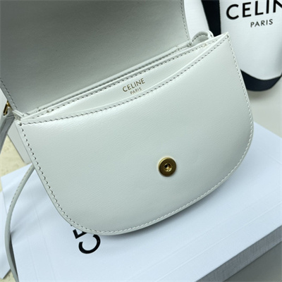 Ce**e mini besace clea in shiny calfskin white