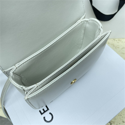 Ce**e mini besace clea in shiny calfskin white