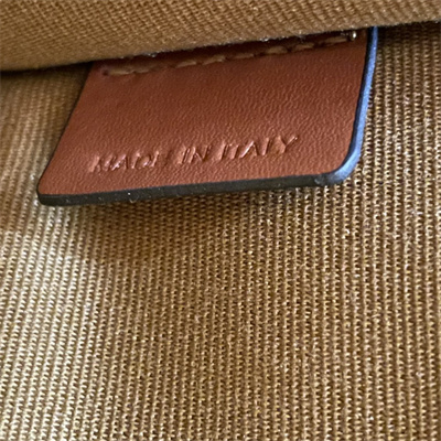 Ce**e mini vertical cabas in triomphe canvas and calfskin tan with Ce**e print