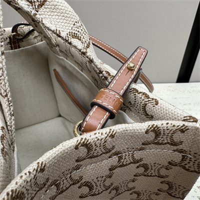 Ce**e small cabas thais in textile with triomphe canvas print and calfskin