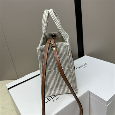 Ce**e small cabas thais in striped textile and calfskin