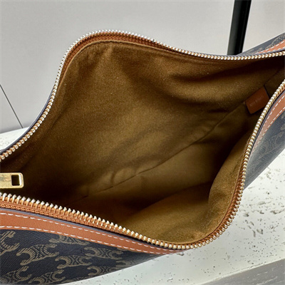 Ce**e medium heloise bag cuir triomphe in triomphe canvas and calfskin tan