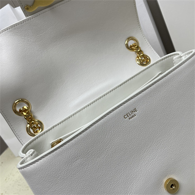 ce**e medium victoire bag in S*pple calfskin white