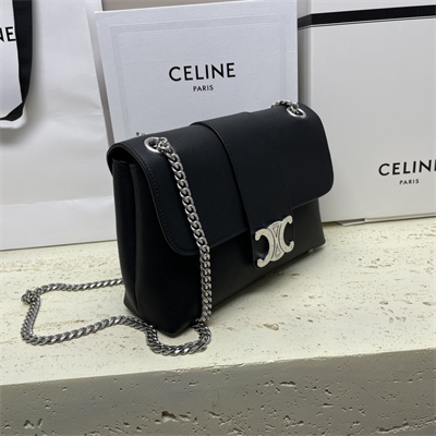 ce**e medium victoire bag in S*pple calfskin black/silver