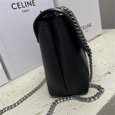 ce**e medium victoire bag in S*pple calfskin black/silver