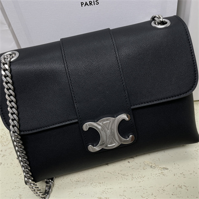 ce**e medium victoire bag in S*pple calfskin black/silver