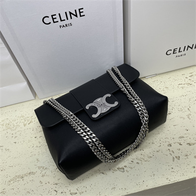 ce**e medium victoire bag in S*pple calfskin black/silver