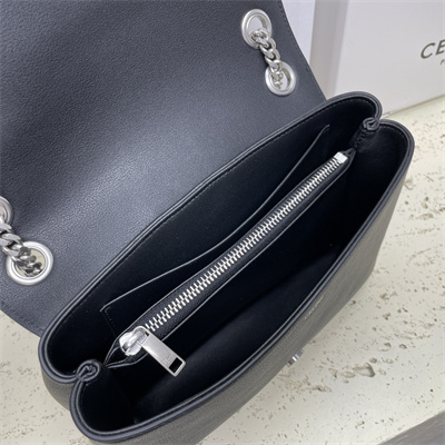 ce**e medium victoire bag in S*pple calfskin black/silver