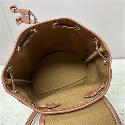 Ce**e mini backpack folco in triomphe canvas and calfskin white