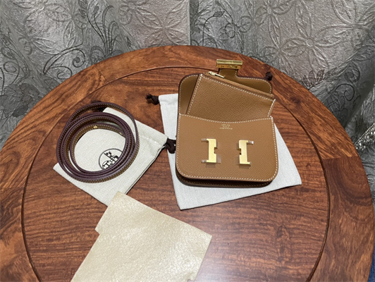 Constance SLIM Wallet With Strap Epsom Leather Gold Tone Metal In Gold Color HS