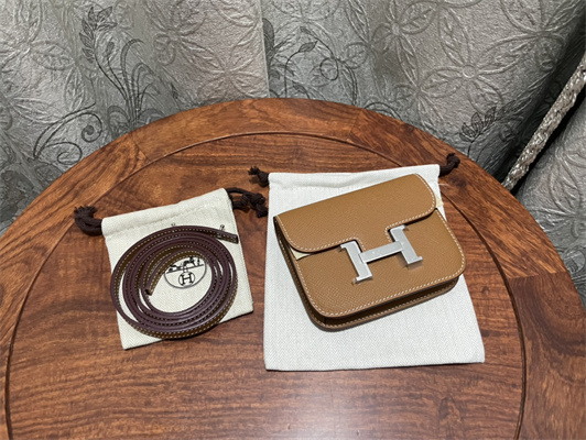 Constance SLIM Wallet With Strap Epsom Leather Silver Tone Metal In Gold Color HS