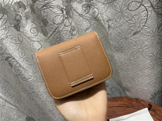 Constance SLIM Wallet With Strap Epsom Leather Silver Tone Metal In Gold Color HS