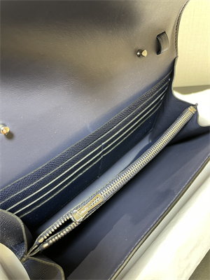 Constance To Go Wallet Epsom Leather Silver Tone Metal In Navy Color HS