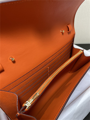 Constance To Go Wallet Epsom Leather Gold Tone Metal In Orange Color HS