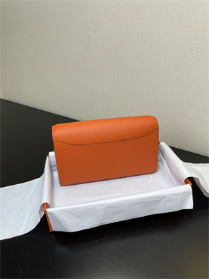 Constance To Go Wallet Epsom Leather Silver Tone Metal In Orange Color HS
