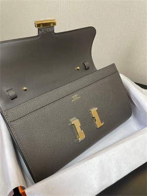 Constance To Go Wallet Epsom Leather Gold Tone Metal In Etain Color HS