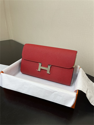 Constance To Go Wallet Epsom Leather Silver Tone Metal In Red Color HS