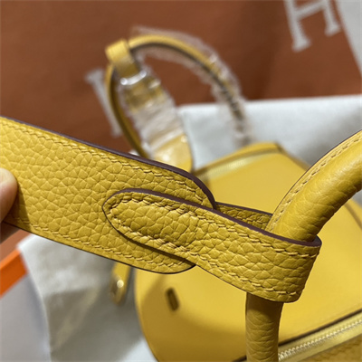Lindy Bag Taurillon Clemence Leather 26/30CM Gold Tone Metal In Jaune Amber Color HS
