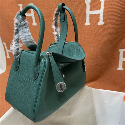 Lindy Bag Taurillon Clemence Leather 26/30CM Silver Tone Metal In Malachite Color HS