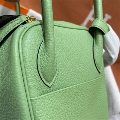 Lindy Bag Taurillon Clemence Leather 26/30CM Gold Tone Metal In Vert Criquet Color HS