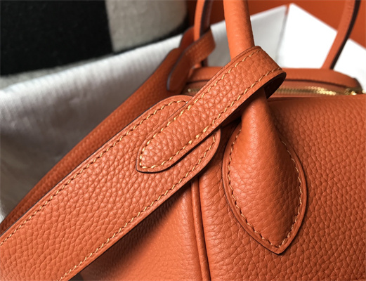Lindy Bag Calfskin Leather 26/30CM Gold/Silver Tone Metal In Orange Color