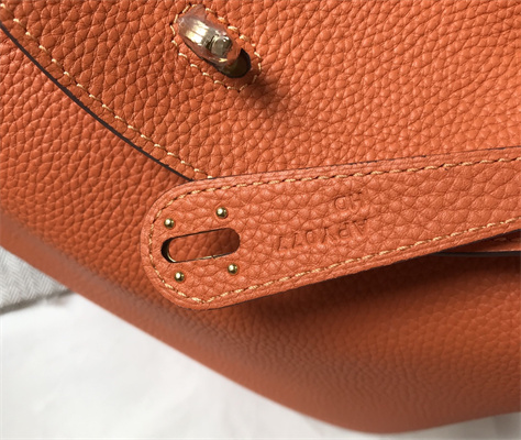 Lindy Bag Calfskin Leather 26/30CM Gold/Silver Tone Metal In Orange Color