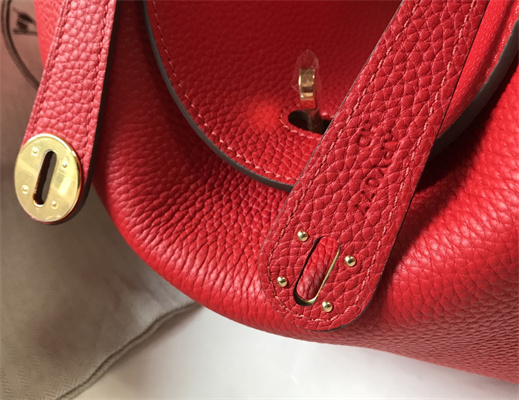 Lindy Bag Calfskin Leather 26/30CM Gold/Silver Tone Metal In Red Color