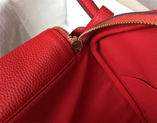 Lindy Bag Calfskin Leather 26/30CM Gold/Silver Tone Metal In Red Color