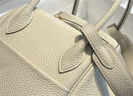 Lindy Bag Calfskin Leather 26/30CM Gold/Silver Tone Metal In Craie Color