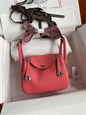 Lindy Mini Bag Taurillon Clemence Leather Gold/Silver Tone Metal In Rose Lipsur Color HS