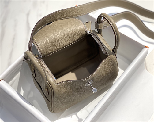 Lindy Mini Bag Calfskin Leather Gold/Silver Tone Metal In Tourterelle Color