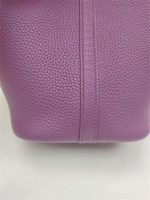 Picotin Lock Bag Togo Leather 18/22CM Gold/Silver Tone Metal In Anemone Color HS