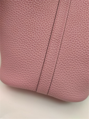 Picotin Lock Bag Togo Leather 18/22CM Gold/Silver Tone Metal In Pink Color HS