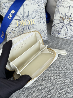 cd caro zippy card holder S*pple cannage calfskin white color s5034