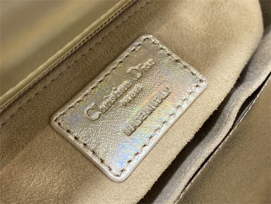 cd small lady di.or my abcD*or bag cannage lambskin iridescent metallic gold tone