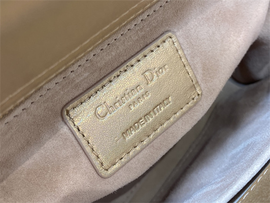 cd small lady di.or my abcD*or bag cannage lambskin iridescent metallic rose gold tone