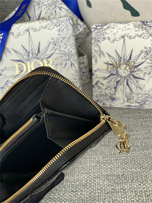 cd voyageur small coin purse S*pple cannage patent calfskin black s0985